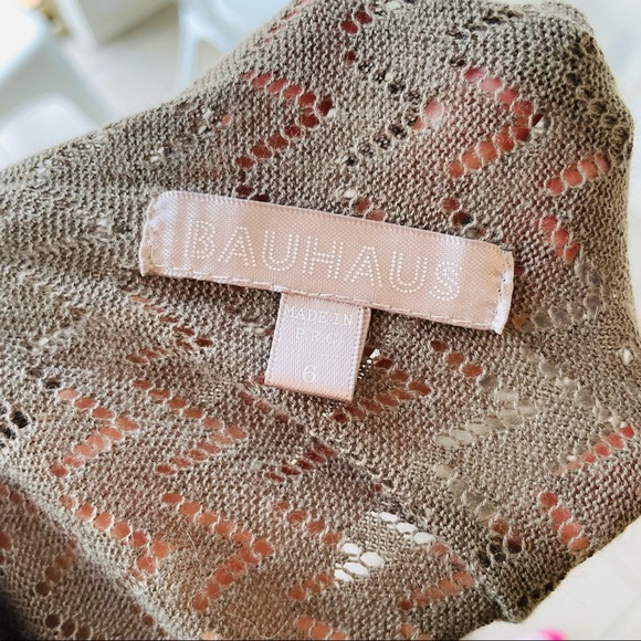 BAUHAUS Olive Green Long Line Cardigan Smart Casual Event Size 6 - Picture 7 of 7